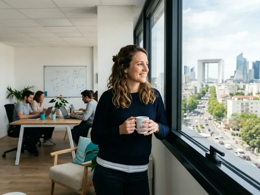 Consultante SEO analysant des données de trafic pour optimiser la visibilité Google d'une entreprise.